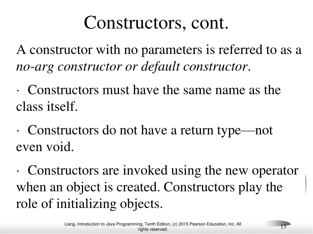 constructors cont