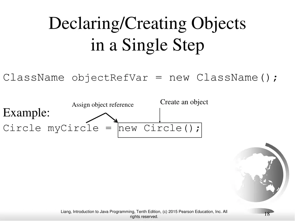 declaring creating objects in a single step