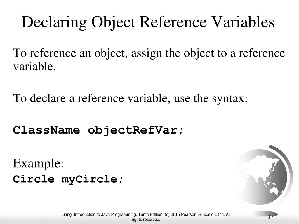 declaring object reference variables