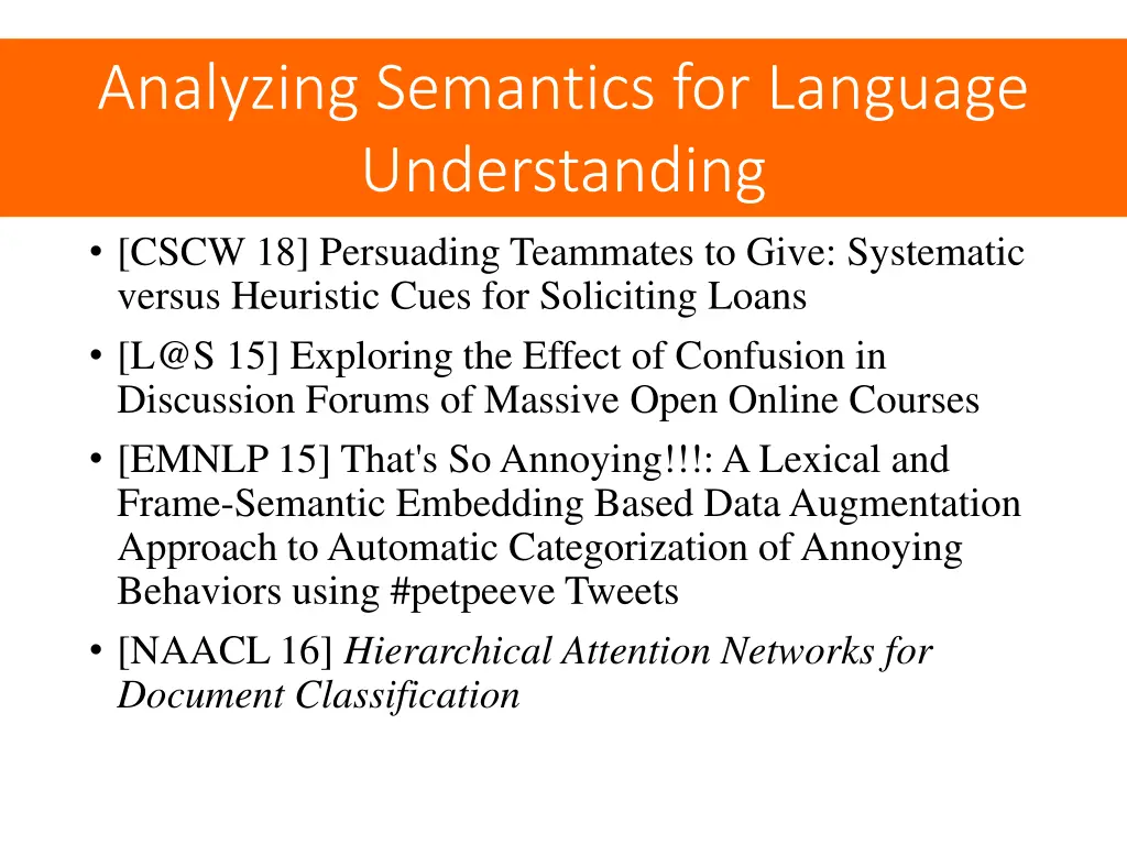analyzing semantics for language understanding