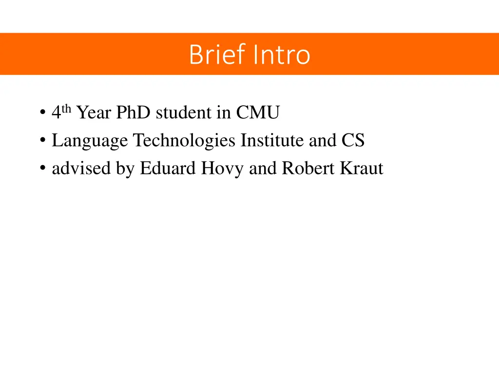 brief intro