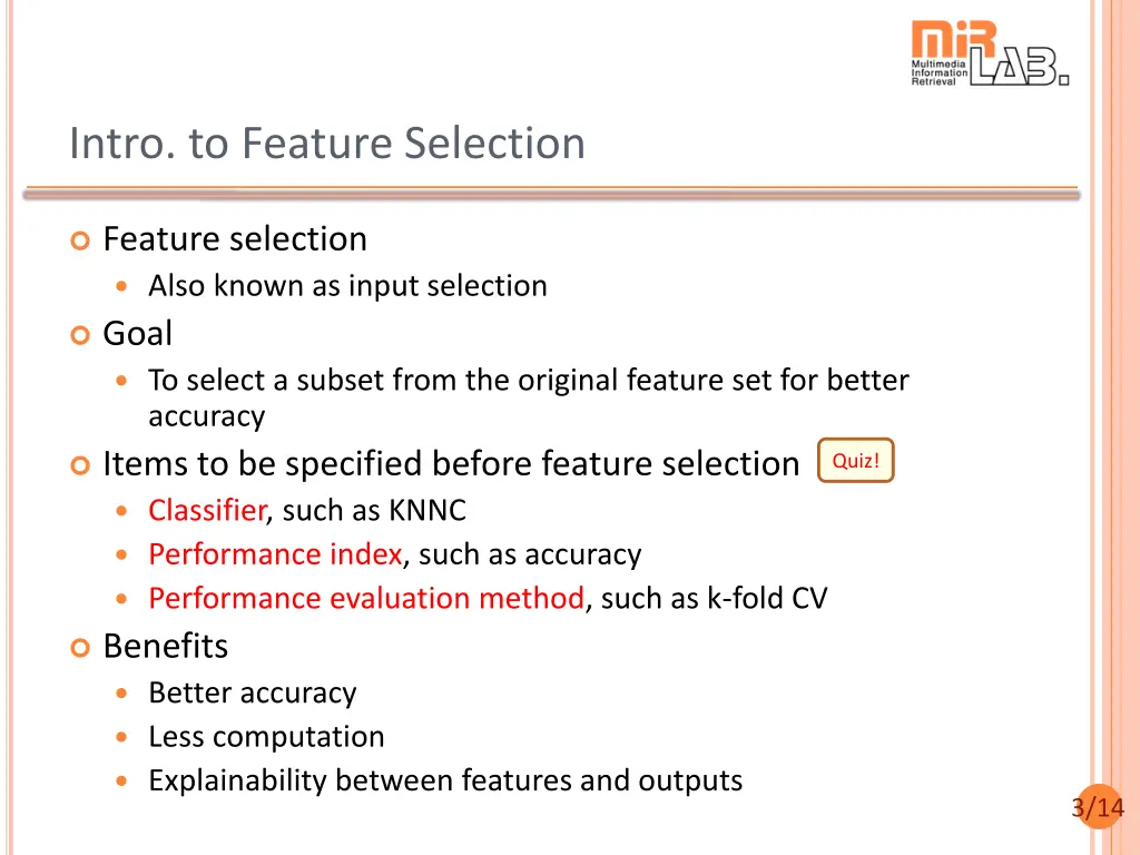 intro to feature selection