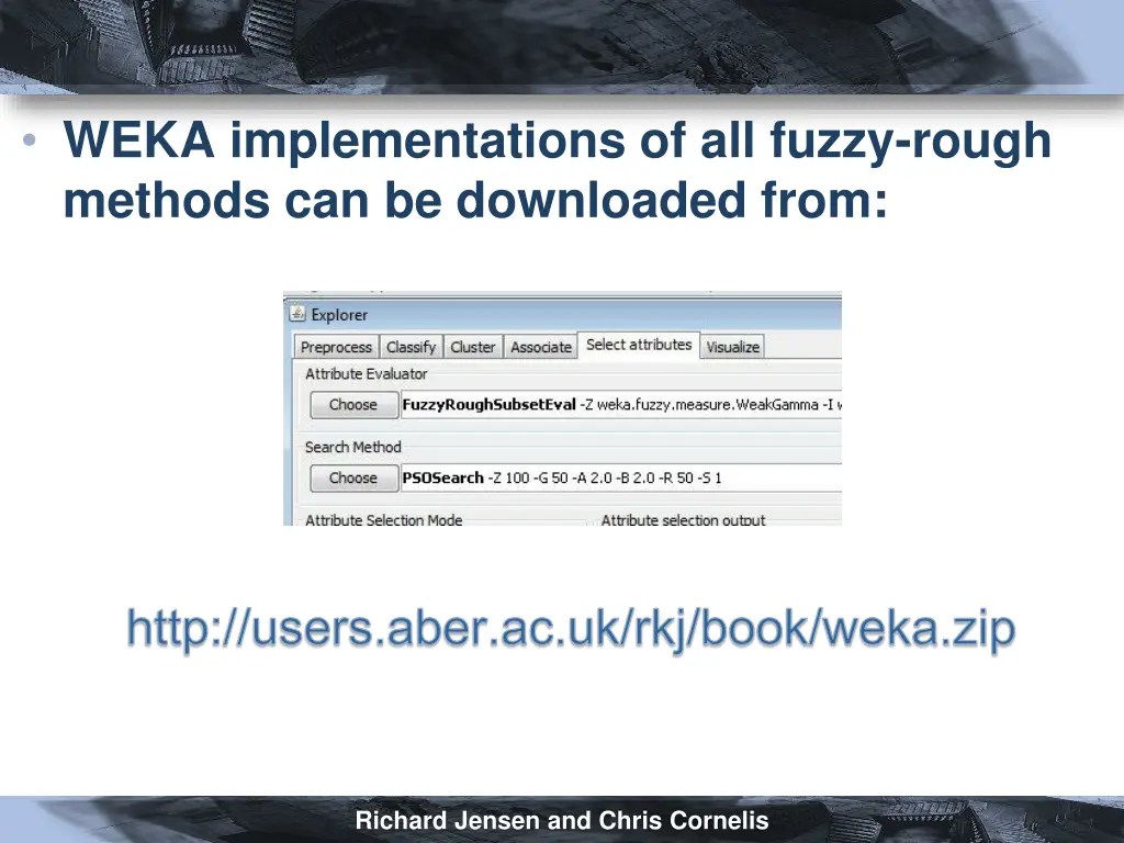 weka implementations of all fuzzy rough methods
