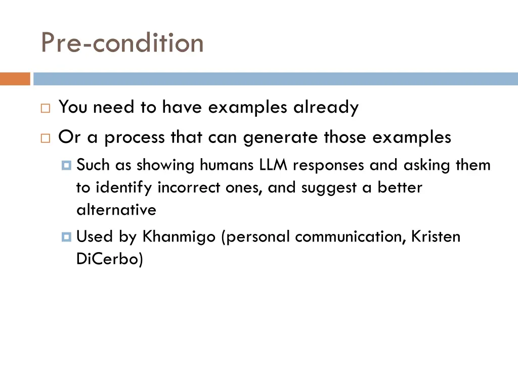 pre condition