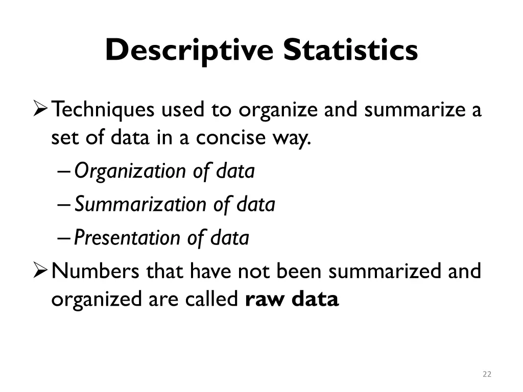 descriptive statistics