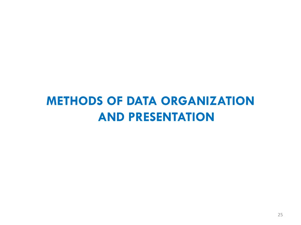 methods of data organization and presentation