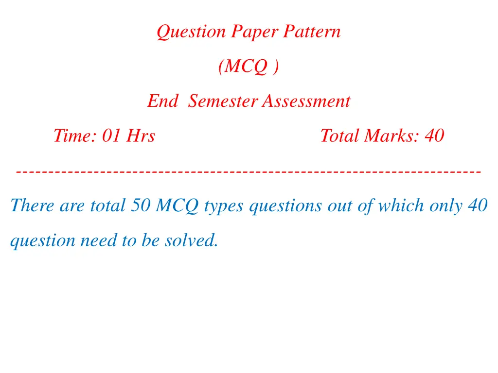 question paper pattern