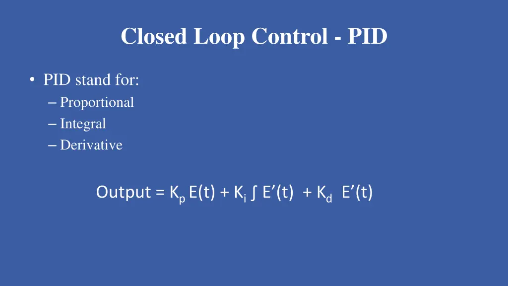 closed loop control pid 1
