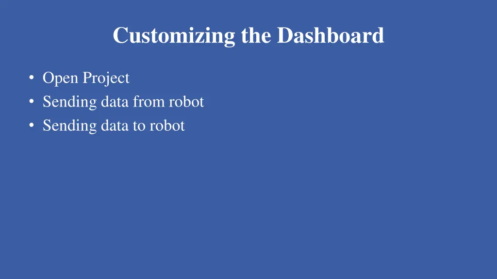 customizing the dashboard 5