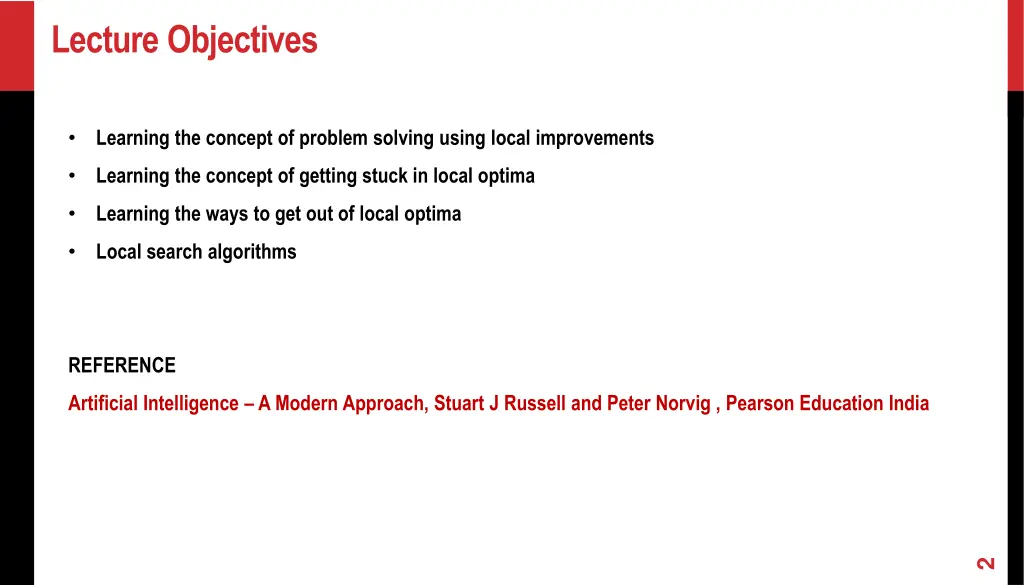 lecture objectives