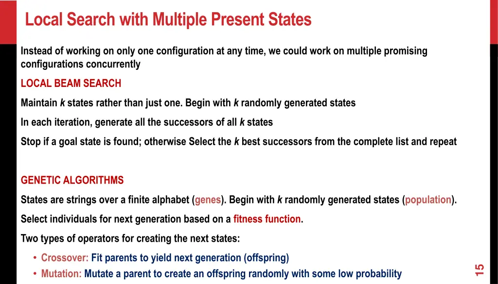 local search with multiple present states
