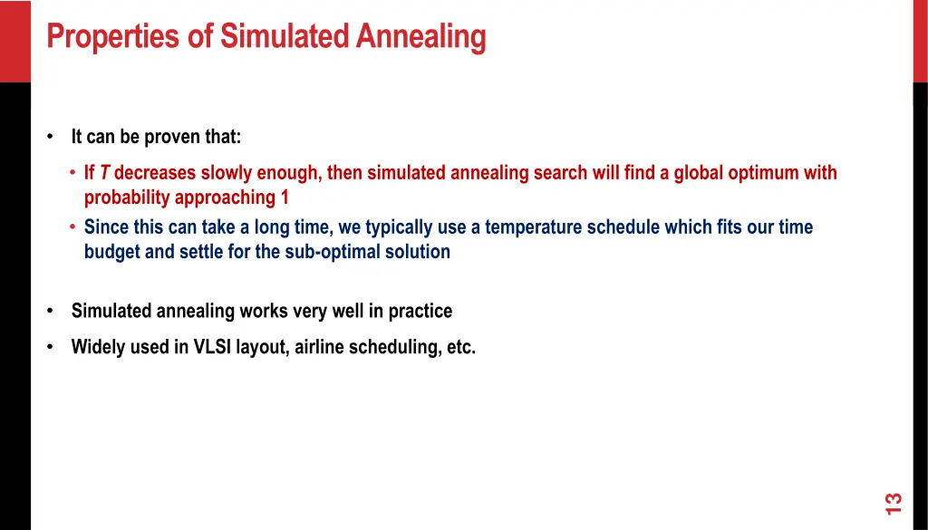 properties of simulated annealing