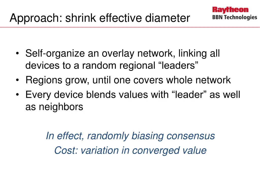 approach shrink effective diameter