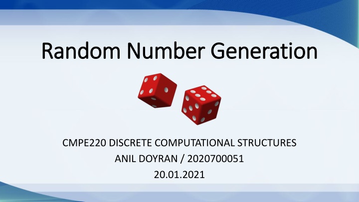 random number generation random number generation