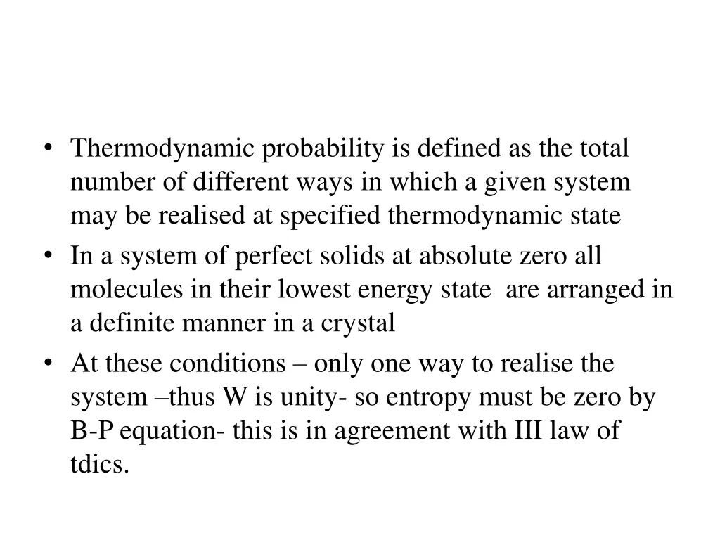 thermodynamic probability is defined as the total