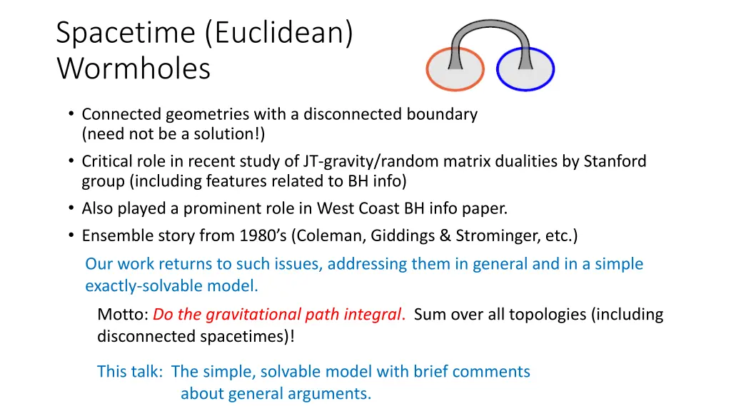 spacetime euclidean wormholes