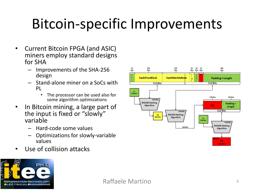 bitcoin specific improvements
