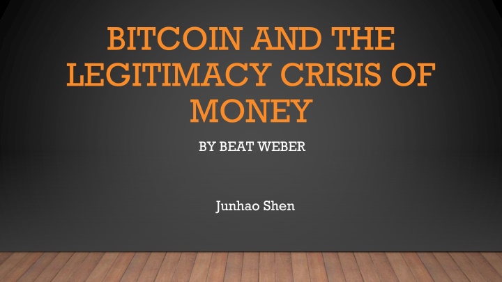 bitcoin and the legitimacy crisis of money
