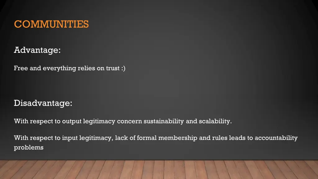 communities