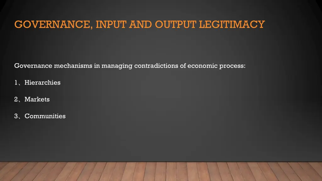 governance input and output legitimacy