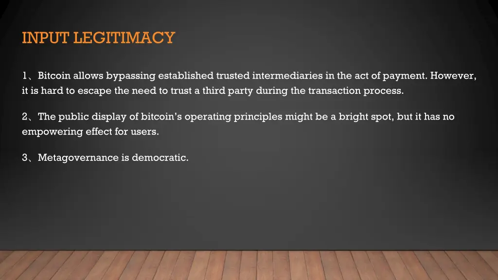 input legitimacy