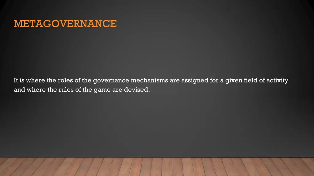 metagovernance