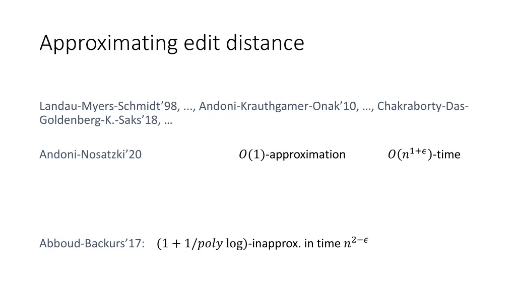 approximating edit distance