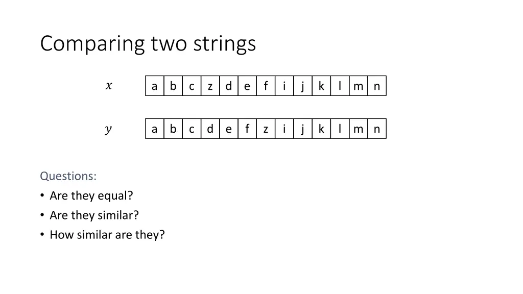 comparing two strings