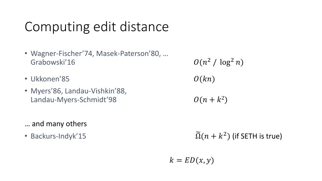 computing edit distance