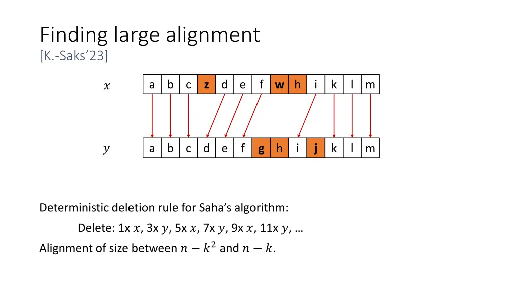 finding large alignment k saks 23