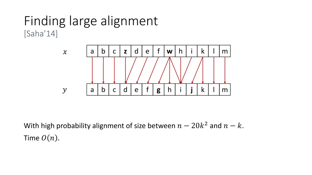 finding large alignment saha 14