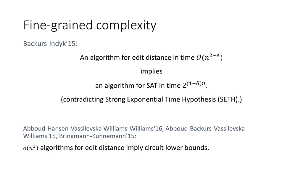 fine grained complexity 1