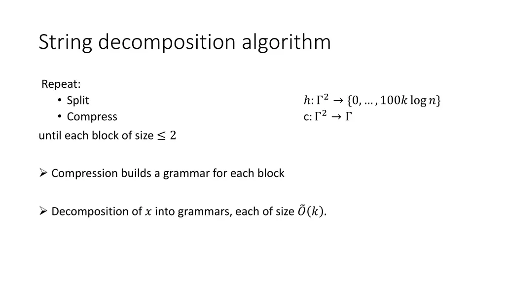 string decomposition algorithm