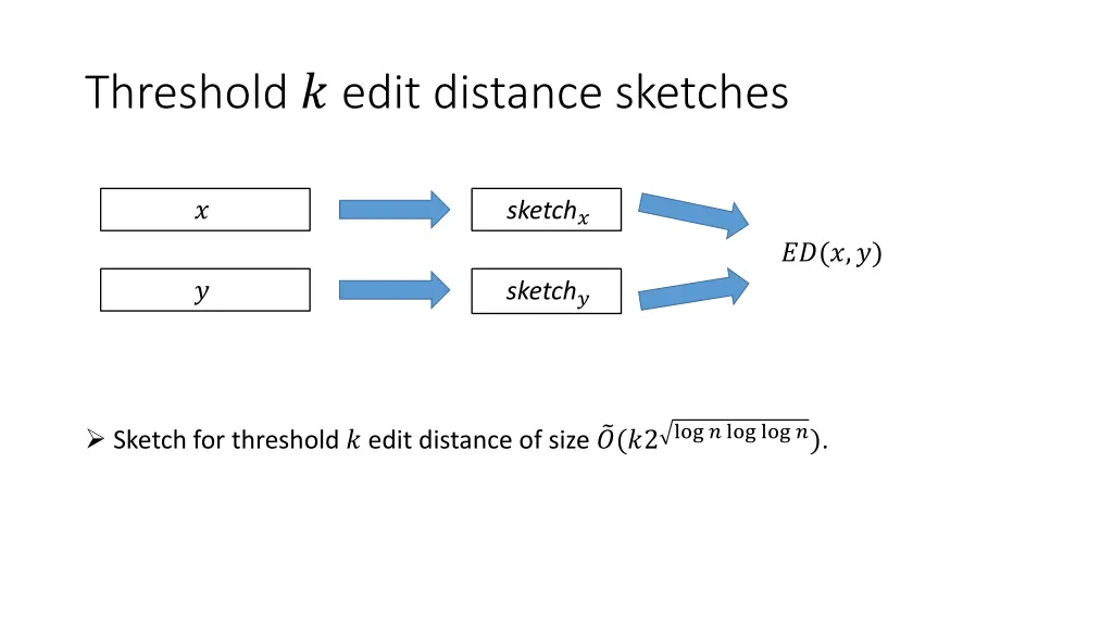 threshold edit distance sketches 2