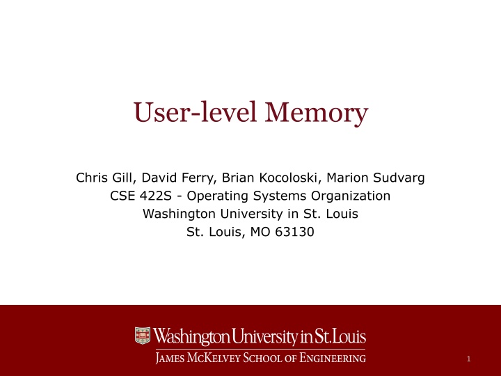 user level memory