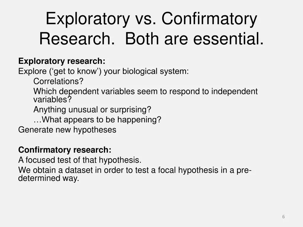 exploratory vs confirmatory research both