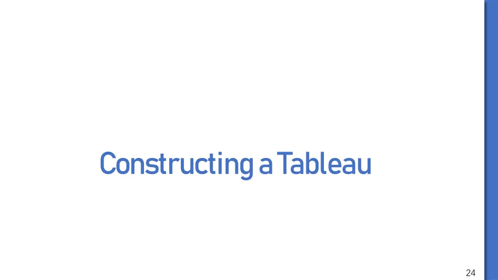 constructing a tableau