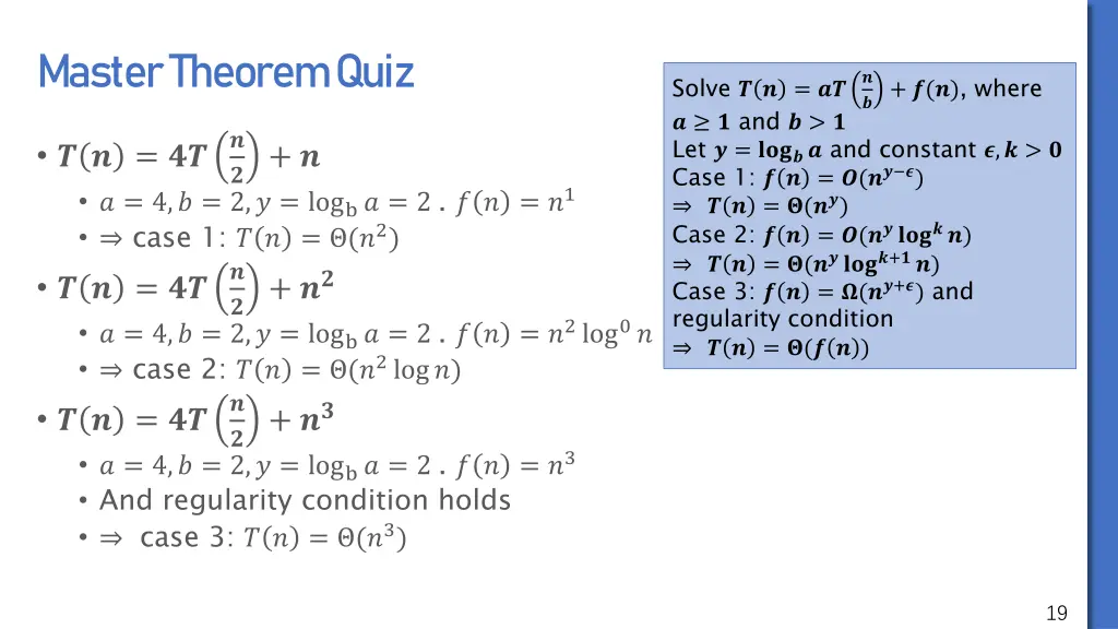 master theorem quiz