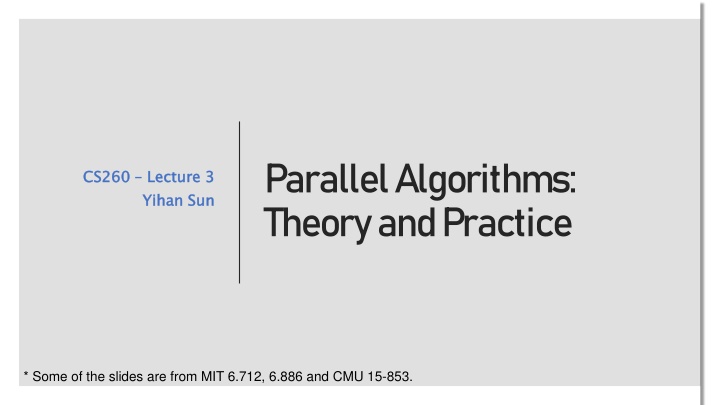 parallel algorithms theory and practice