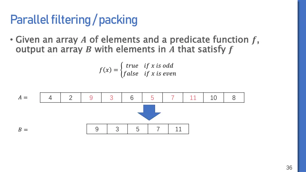 parallel filtering packing
