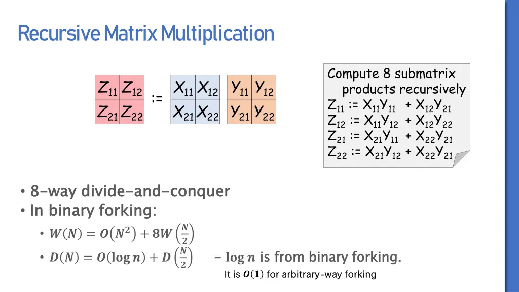 recursive matrix multiplication