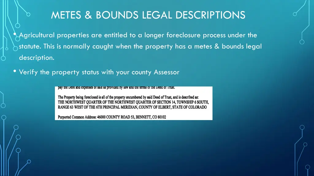 metes bounds legal descriptions