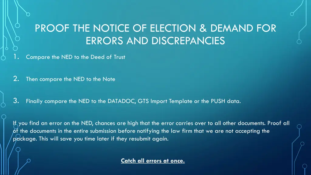 proof the notice of election demand for errors