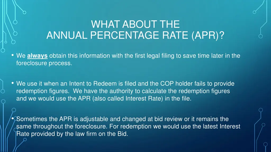 what about the annual percentage rate apr
