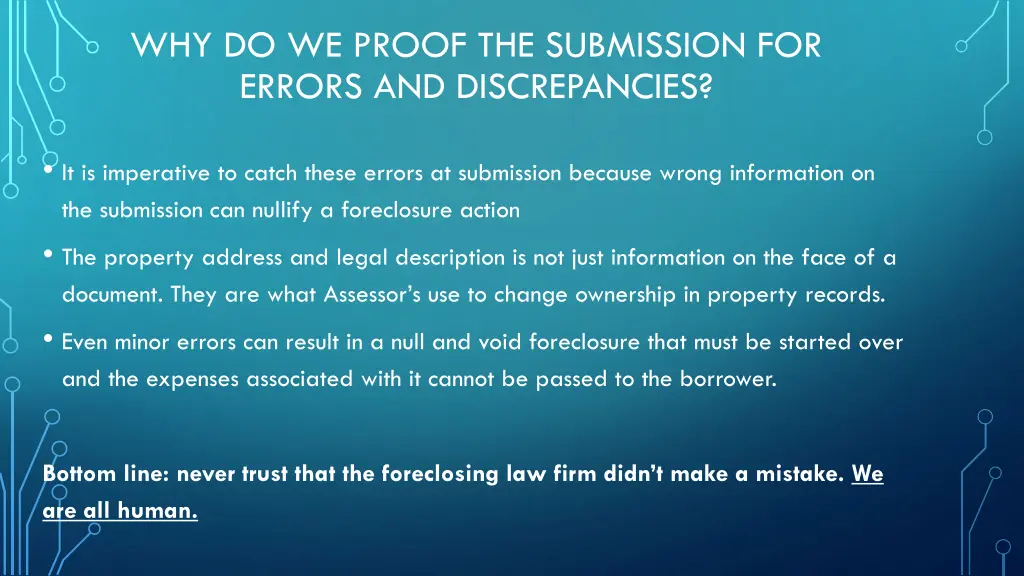 why do we proof the submission for errors