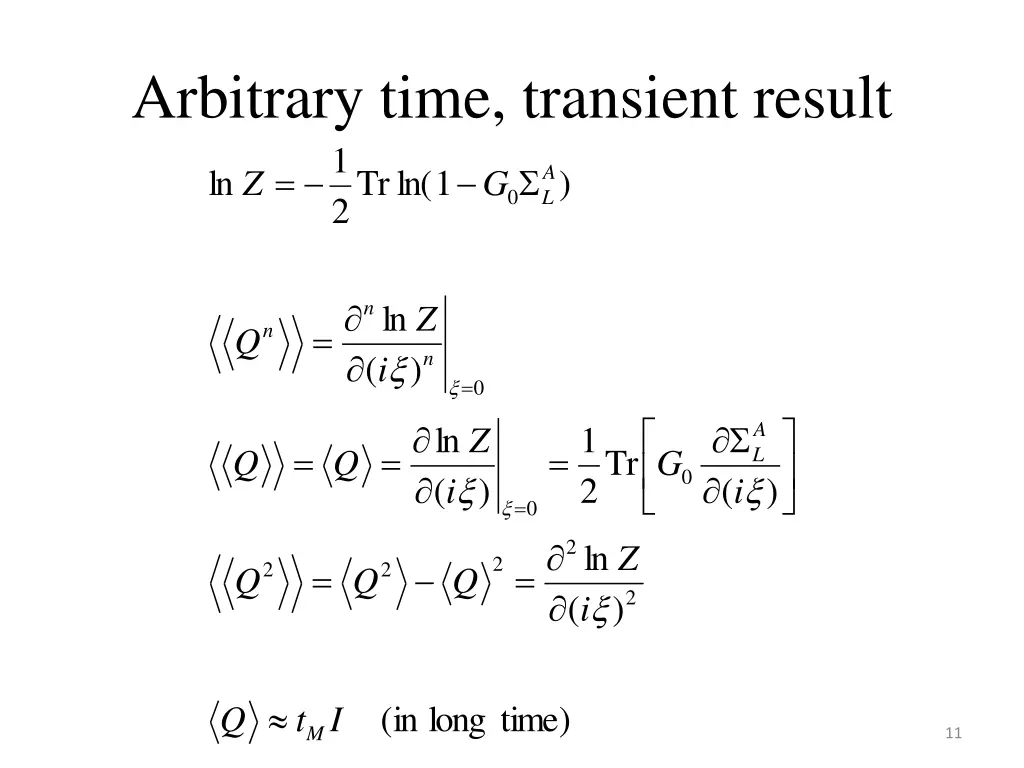arbitrary time transient result 1 ln 0 g z