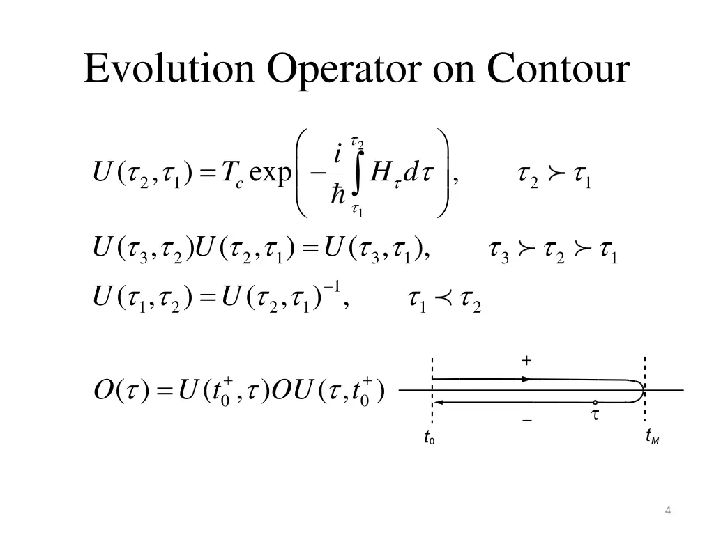 evolution operator on contour