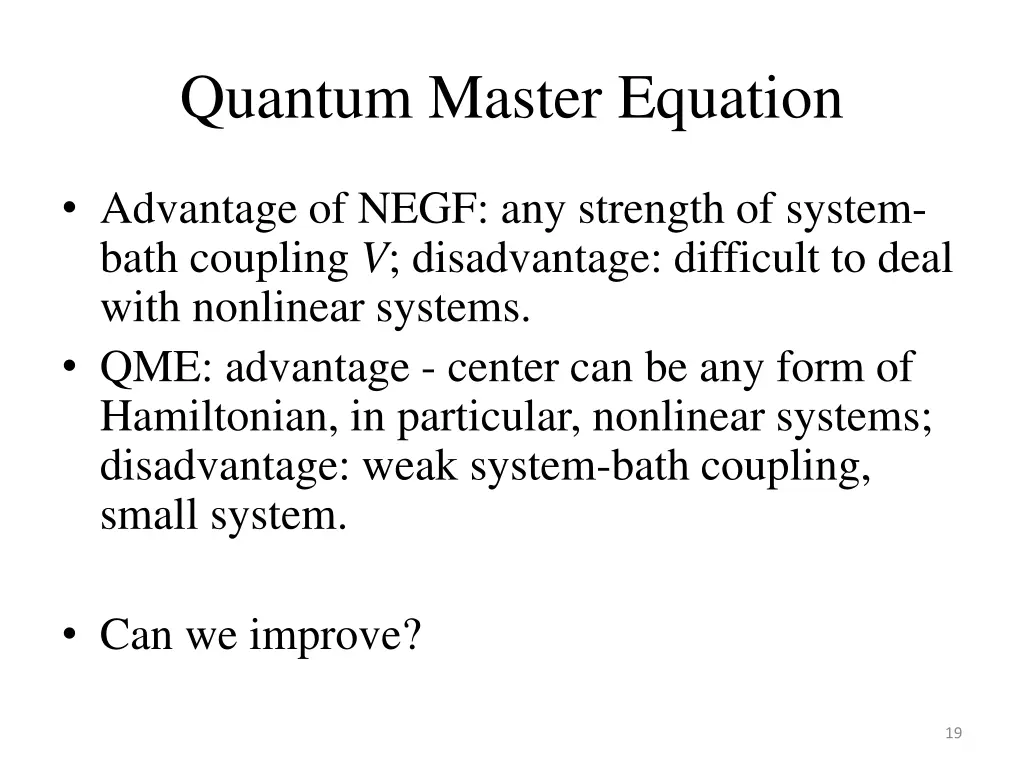 quantum master equation 1