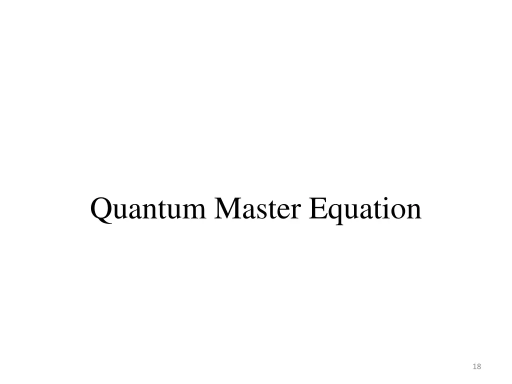 quantum master equation