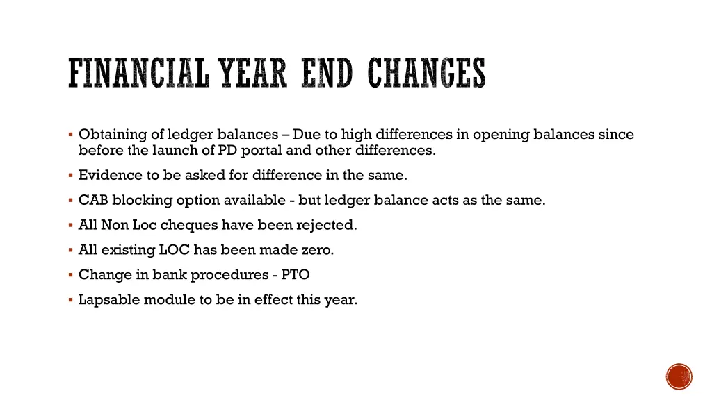 financial year end changes